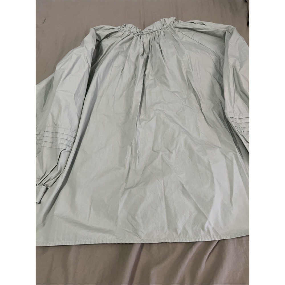 a.n.a Women's Green Smocked Ruffle Neck Blouse, Size XL - Picture 8 of 9